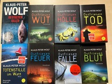 8 Kriminalromane Klaus-Peter Wolf Ostfriesen Feuer Falle Tod Wut Hölle Killer Bl