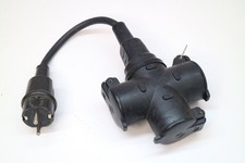 KALTHOFF Stromverteiler 3-fach – Gummi-Verteiler IP44 – Outdoor – Schuko – gebra