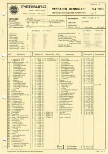 Datenblatt einstelldaten solex - datenblatt,