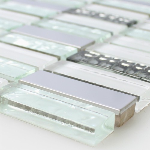 Mosaikfliesen glas edelstahl - mosaikfliesen,