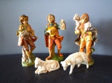 Krippenfiguren 3 Hirten mit Schafen 10 cm Italy Weihnachten