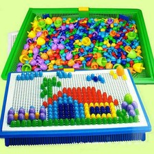 Mosaik-Steckspiel 296 Stecker Steckmosaik Spielzeug Geschenkset für Kinder  Q3D6