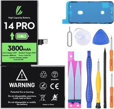 Akku für iPhone 14 Pro, 3800 mAh hohe Kapazität Lithium-Polymer-Akku