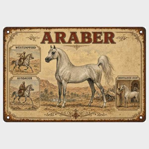 Blechschild araber pferd - blechschild,