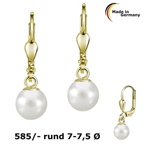 585 real gold pearl drop - ***,