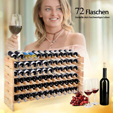 Weinregal aus Holz Flaschenregal Weinständer 72 Flaschen Weinschrank erweiterbar