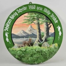 Schützenkönig Scheibe 1960 gewidmet Willy Stödele Ehrenscheibe Jagd Relief