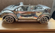 Modellauto versilbert | VW Käfer (Beetle) Cabrio | 1:18 | in Holzbox| unbespielt