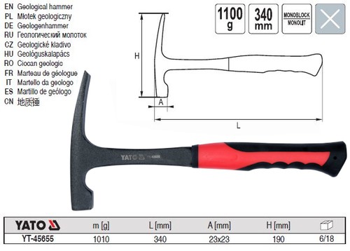 Yato geologenhammer hammer mit - yato,