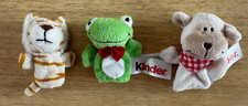 KINDER Schokolade Fingerpuppen Plüsch Samt Frosch, Schäfchen & Tiger