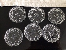Untersetzer aus Glas, mit Musterung, 6 Stück, Vintage