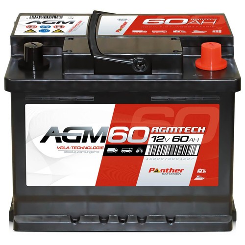 Panther agm 12v 60ah versorger - 12v,