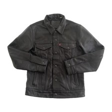 Levi’s Truckerjacke schwarz Rindsleder Typ 3 Größe S Echtleder sehr guter + Zustand