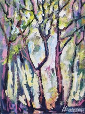 Ölbild Wald Bäume Gemälde