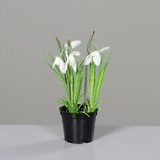 Künstliche Schneeglöckchen Höhe 20cm Beeist schwarzen Kunststofftopf Kunstblume