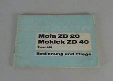 Betriebsanleitung / Handbuch Zündapp Mofa ZD 20 / Mokick ZD 40 von 1977