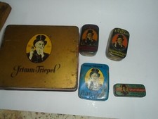 35270 5x alte Blechdose Kautabak Dose Grimm & Triepel tin old
