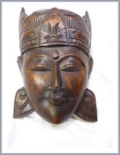 Holzmaske, Buddha-Maske, Asien, Bali, Indonesien, geschnitzt, ca 36x 25x13cm