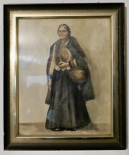 Altes Aquarell Portrait