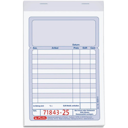 Herlitz kassenblock mit - kassenblock,