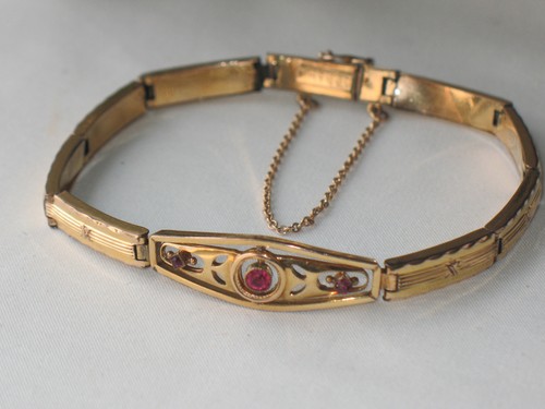 Jugendstil armband rubin - 3,