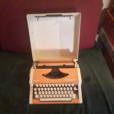 Unis TBM de Luxe Orange Olympia Reise Schreibmaschine funktioniert
