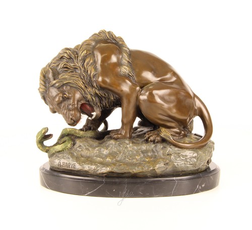 Bronzeskulptur eines löwen - bronzeskulptur,