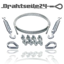 Stahlseil Drahtseil Stahlkabel 2mm 3mm 4mm 5mm 6mm 8mm Spannen Spannsystem Set