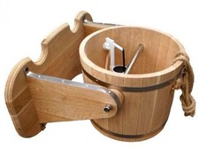 Schwalldusche Sauna Eiche 10L Schwalleimer Eimerdusche Saunazubehör