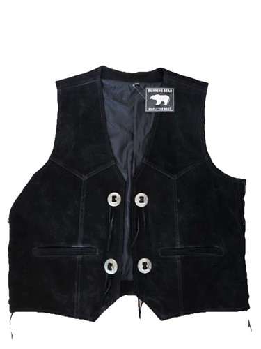 Weste schwarz wildleder - weste,