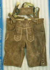BESTICKTE BRAUNE LEDERHOSE -