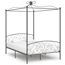 Himmelbett-Gestell Grau Metall