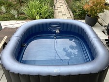 Aufblasbarer Whirlpool Für 2-4 Personen 160x 65 Cm Blau Mit Heizung Und Pumpe
