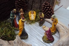 Krippenfiguren Komplette Krippe Gips Gemarkt Germany Brit.Zone MH Handbemalt!!!!