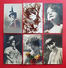 6 x Foto AK 1906//08/28 Portraits von Frauen und Kindern Mode Frisur Hut ( 21500