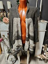 Made In Italy Damen Herbst Winter Zipfel Strickjacke Sweatjacke Cardigan Grau M