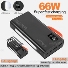 Powerbank 1000000mAh 66W USB-C Externer Batterie 4 USB Ladegerät für Alle Handys