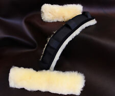 Lammfell Unterlage als Nasenschoner + Genickschoner, 3 Längen, Leder verstärkt  