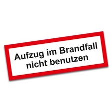 Aufkleber Aufzug im Brandfall