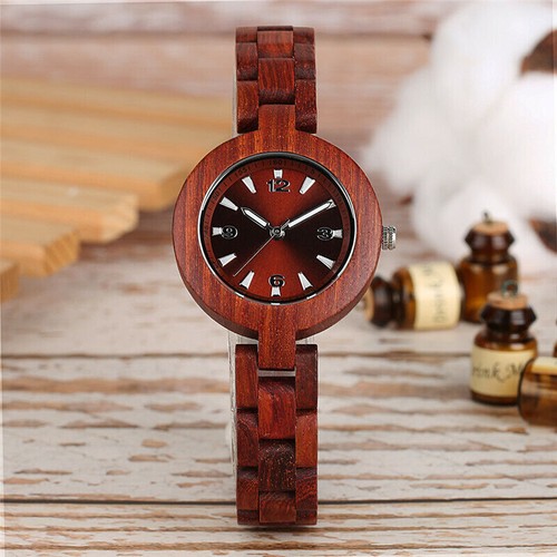 Retro natur holzuhr damen holz - damen,