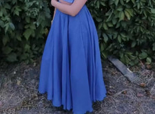 Damen Rock Maxi Lang Blau