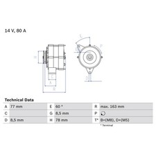 Lichtmaschine, Generator BOSCH 0 986 034 170