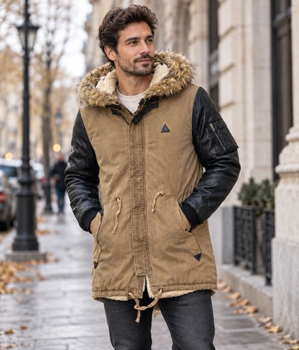 Herren jacke parka mit - herren,