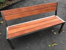 Edelstahl-Gartenmöbel Bank Edelstahlbank Gartenbank Cumaru 1,6m