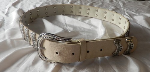 Belt beige with large silver - beige,,