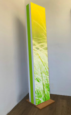 Designer Stehlampe, Stehleuchte, Leuchtstele, 200 cm, Acrylglas weiss