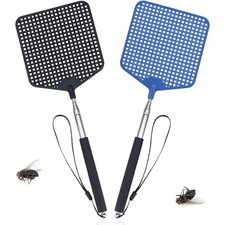 Fliegenklatsche Teleskop 2 Stück Edelstahl Kunststoff groß lang