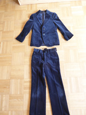 2-teiliger Anzug SAMT Dunkelblau elegant Hochzeit Größe 128 TOP