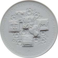 Meissen Porzellan Medaille - Ehrenplakette der Handels-und Gewerbekammer Dresden