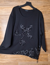 in sein mit Shirt von Sarah Santos - XXXL-schwarz/anthrazit-mit Wolle-Lagenlook